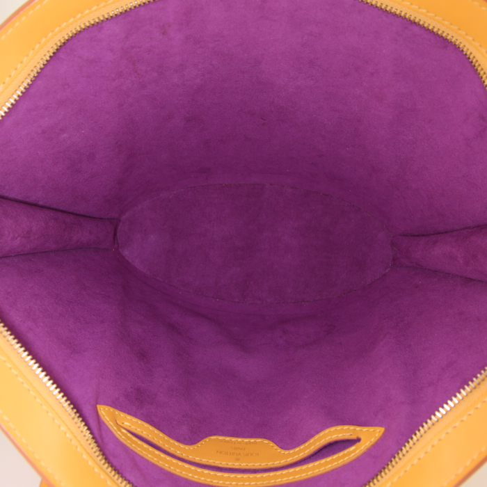 Sac à main Louis Vuitton Saint Jacques petit modèle en cuir épi jaune - Detail D2