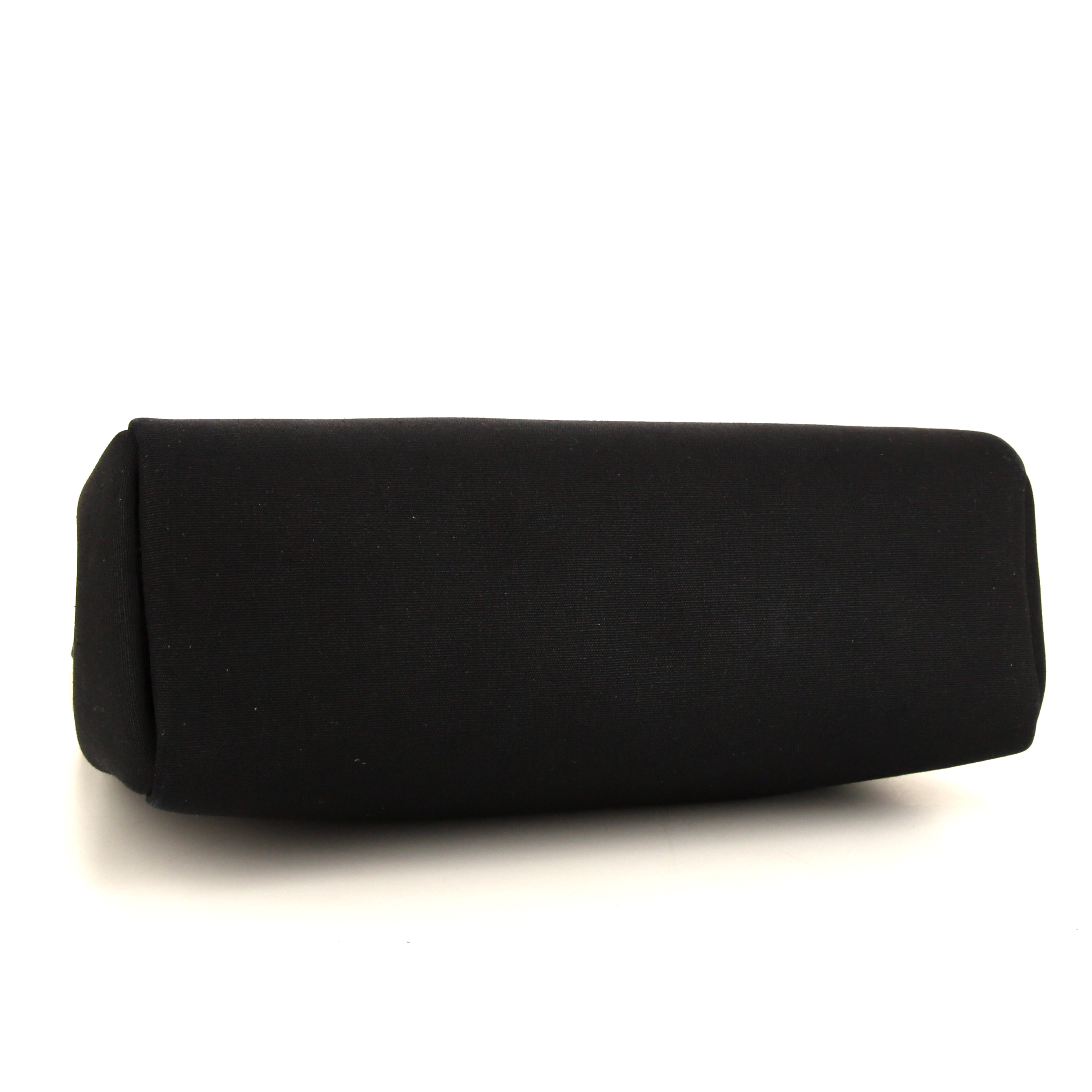 Hermes Herbag small model bag worn on the shoulder or carried in the hand in black canvas and natural leather - Detail D5