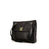 Chanel Vintage shopping bag in black grained leather - 00pp thumbnail