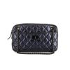 Chanel Camera handbag in metallic blue quilted leather - 360 thumbnail