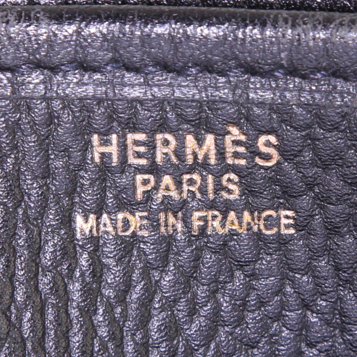 Sac bandoulière Hermes Evelyne moyen modèle en cuir Ardenne noir - Detail D3