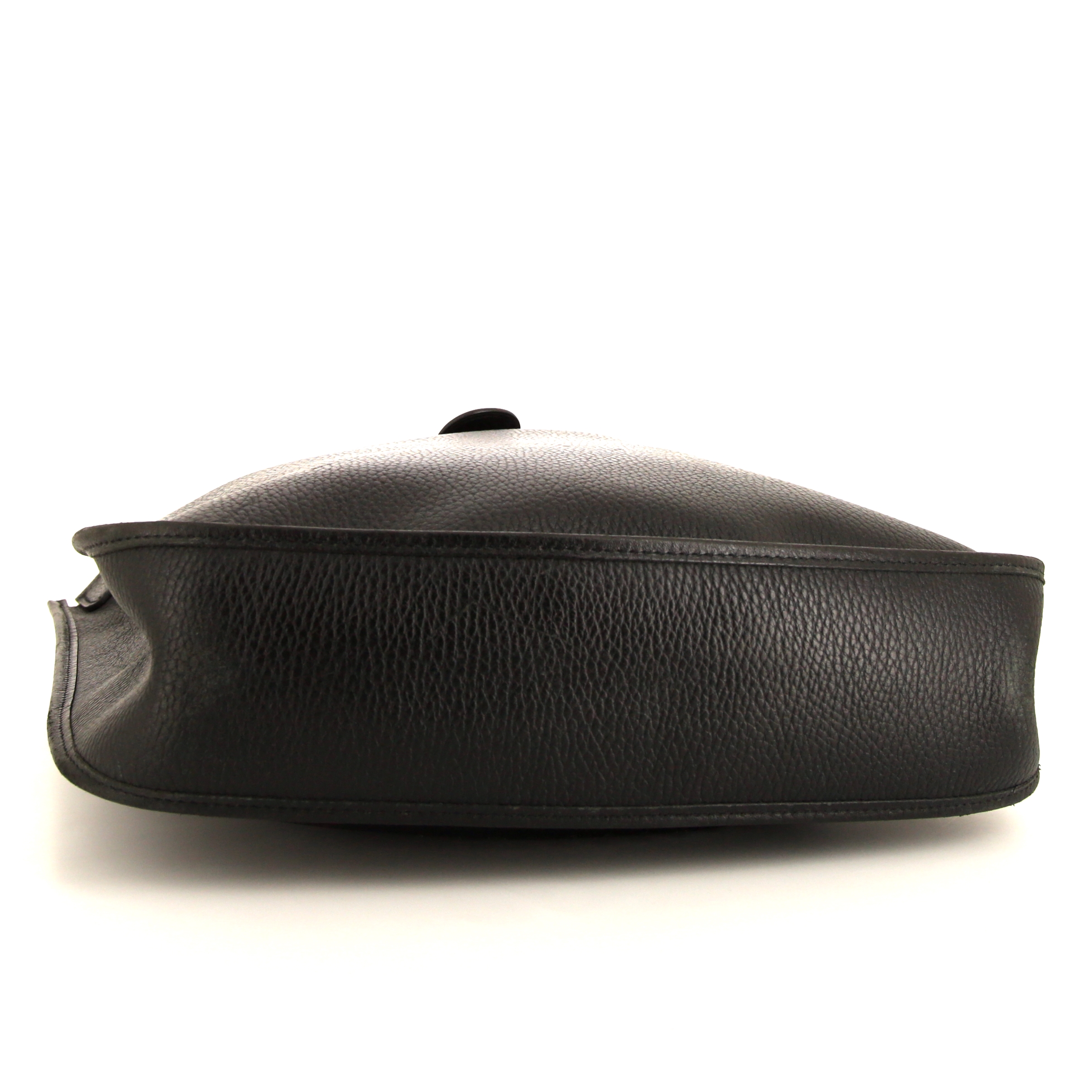 Borsa a tracolla Hermes Evelyne modello medio in pelle Ardenne nera - Detail D4