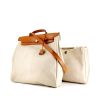 Hermes Herbag large model bag worn on the shoulder or carried in the hand in beige canvas and natural leather - 00pp thumbnail