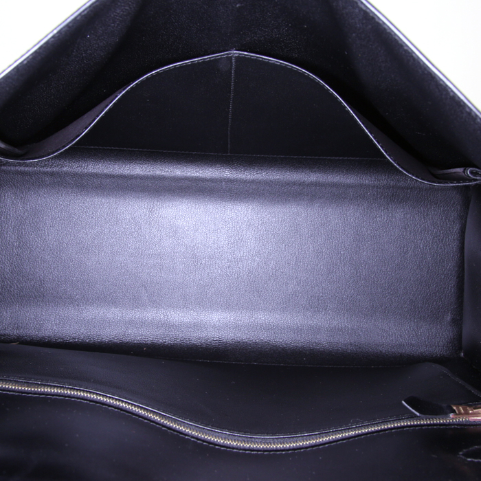 Hermes Kelly 35 cm handbag in black box leather - Detail D3