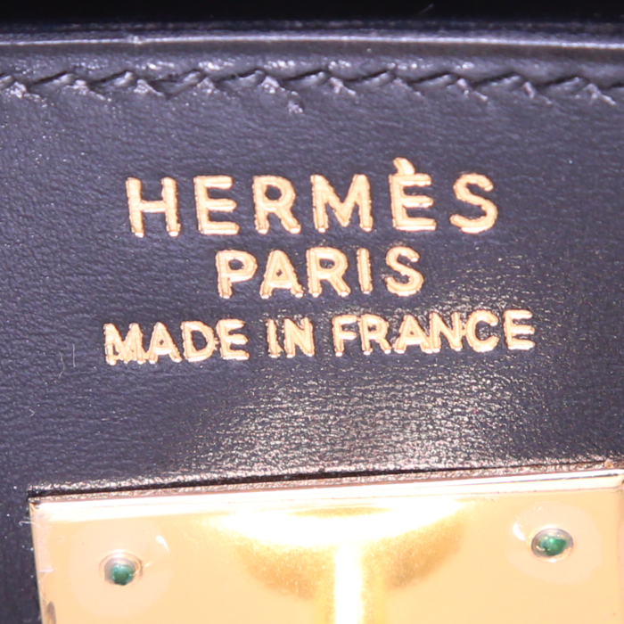Hermes Kelly 35 cm handbag in black box leather - Detail D4