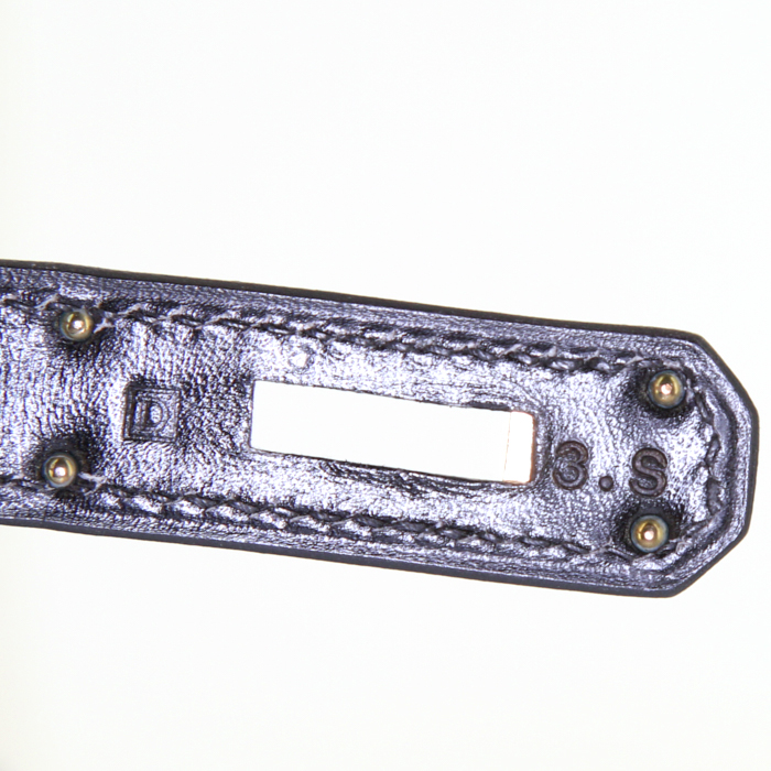 Bolso de mano Hermes Kelly 35 cm en cuero box negro - Detail D5