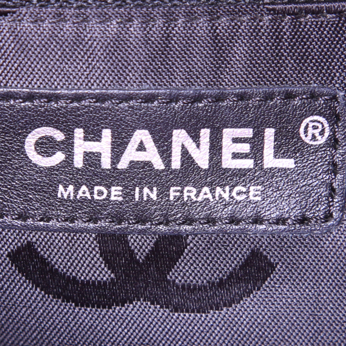 Shopping bag Chanel Cambon in pelle trapuntata rosa e nera - Detail D3