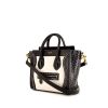 Céline Luggage Nano shoulder bag in white leather and black python - 00pp thumbnail