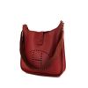 Hermes Evelyne medium model shoulder bag in red Fjord leather - 00pp thumbnail