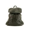 Balenciaga backpack in khaki leather - 360 thumbnail
