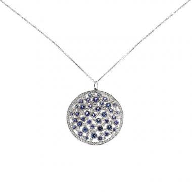 Colgante Tiffany 
Co Cobblestone en platino,  diamantes y zafiros