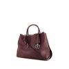 Dior Open Bar shopping bag in burgundy grained leather - 00pp thumbnail