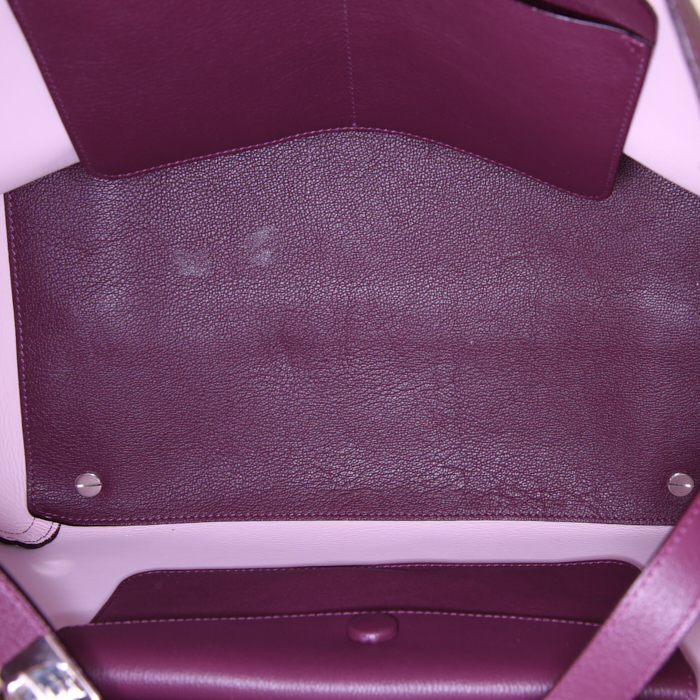 Dior Open Bar shopping bag in burgundy grained leather - Detail D3