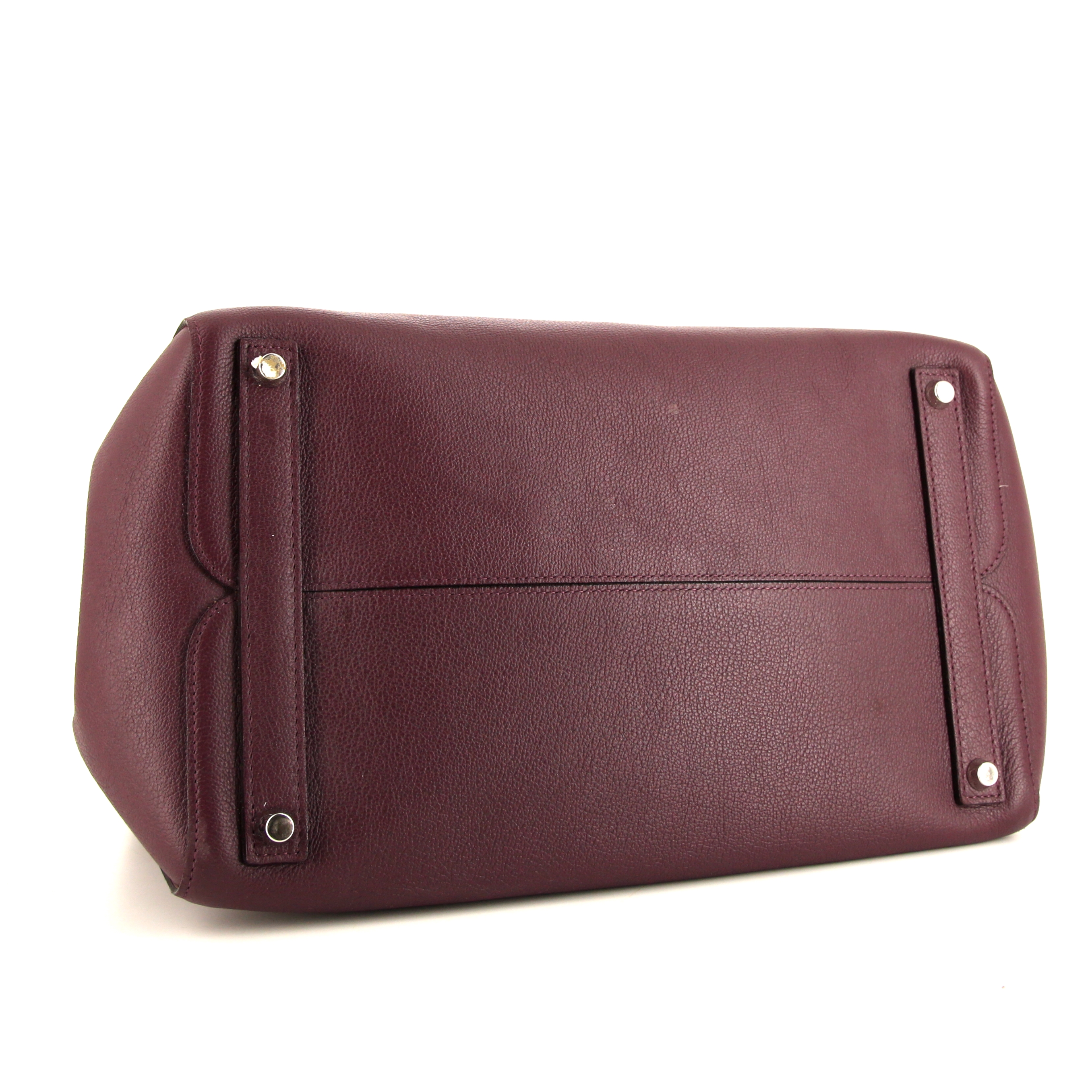Dior Open Bar shopping bag in burgundy grained leather - Detail D5