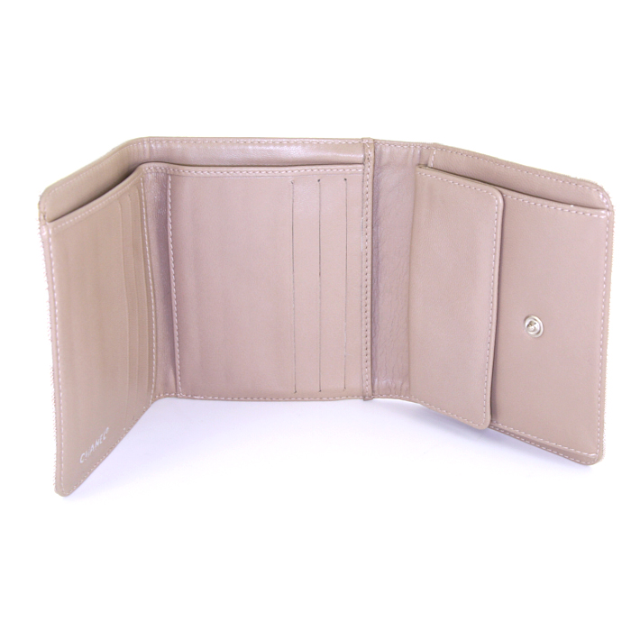 Porte-monnaie Chanel en toile monogram bicolore beige et blanche - Detail D3