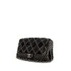 Borsa da spalla o a mano Chanel Timeless jumbo in tweed nero e bianco con paillettes - 00pp thumbnail