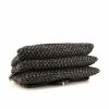 Borsa da spalla o a mano Chanel Timeless jumbo in tweed nero e bianco con paillettes - Detail D5 thumbnail