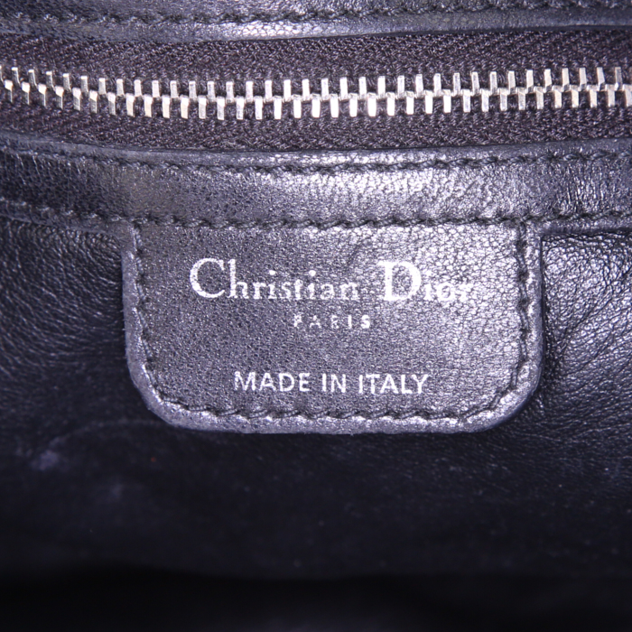 Dior Dior Soft shopping bag in black leather - Detail D3