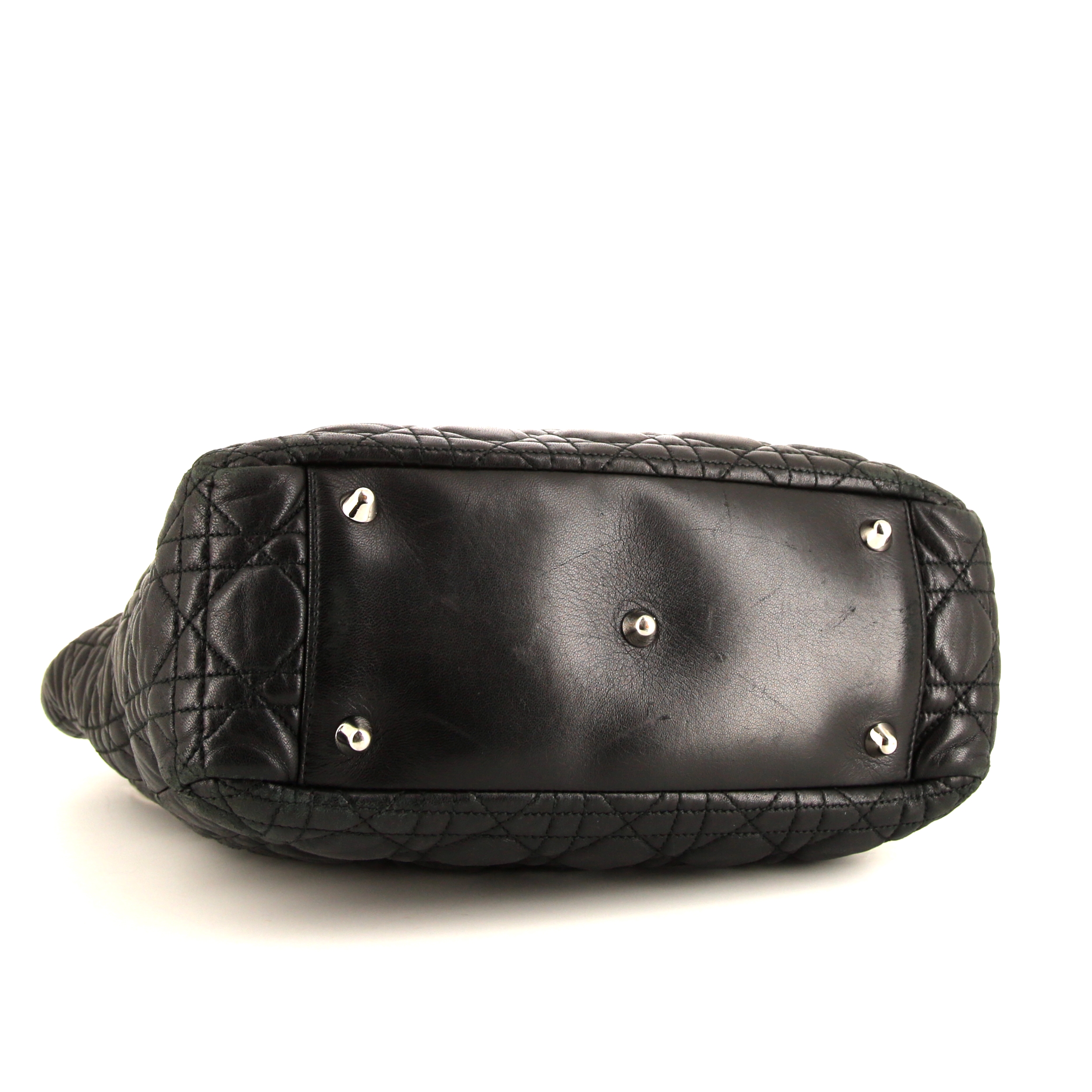 Dior Dior Soft shopping bag in black leather - Detail D4