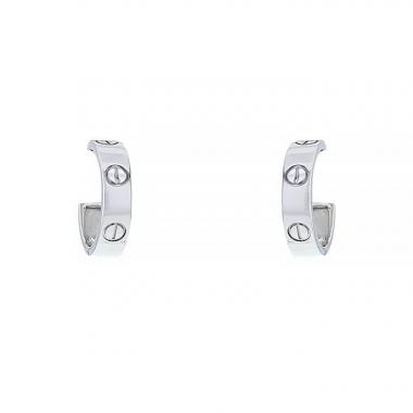 Paire de créoles Cartier Love en or blanc