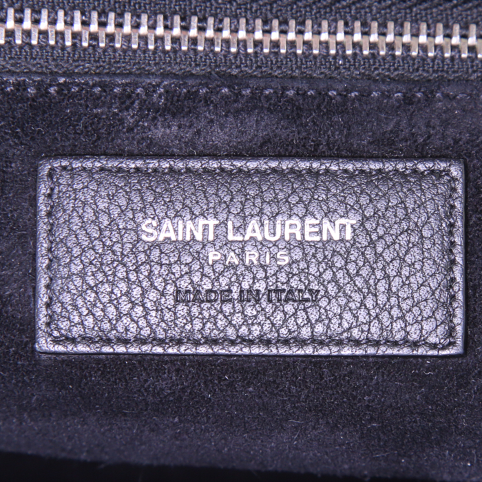Borsa Saint Laurent Rive Gauche in pelle martellata nera - Detail D4