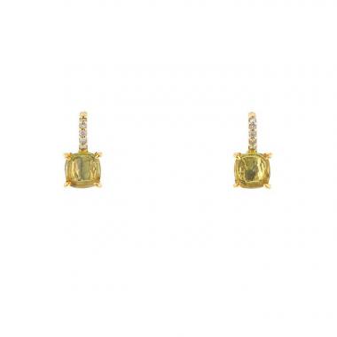 Paire de boucles d'oreilles Pomellato Baby en or jaune,  citrines et diamants brun