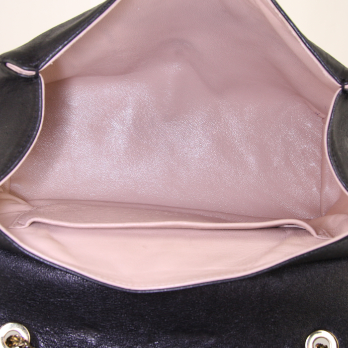 Chloé June shoulder bag in black and grey leather - Detail D2