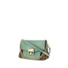 Givenchy GV3 small model shoulder bag in turquoise leather and taupe suede - 00pp thumbnail