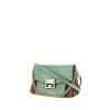 Sac bandoulière Givenchy GV3 petit modèle en cuir turquoise et daim taupe - 00pp thumbnail