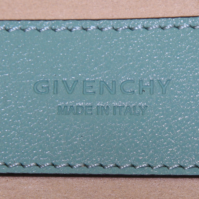 Bolso bandolera Givenchy GV3 modelo pequeño en cuero turquesa y ante color topo - Detail D4