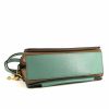 Givenchy GV3 small model shoulder bag in turquoise leather and taupe suede - Detail D5 thumbnail