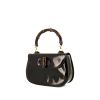 Gucci Bamboo handbag in black patent leather and bamboo - 00pp thumbnail