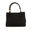 Shopping bag Gucci Bamboo in tela monogram nera e pelle nera - 360 thumbnail