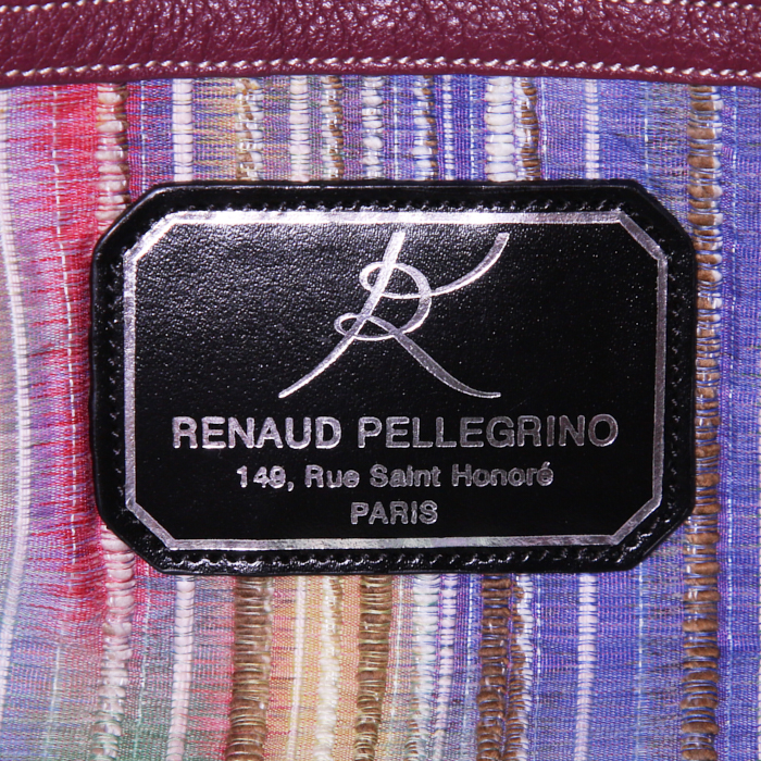 Renaud Pellegrino handbag in purple grained leather - Detail D3