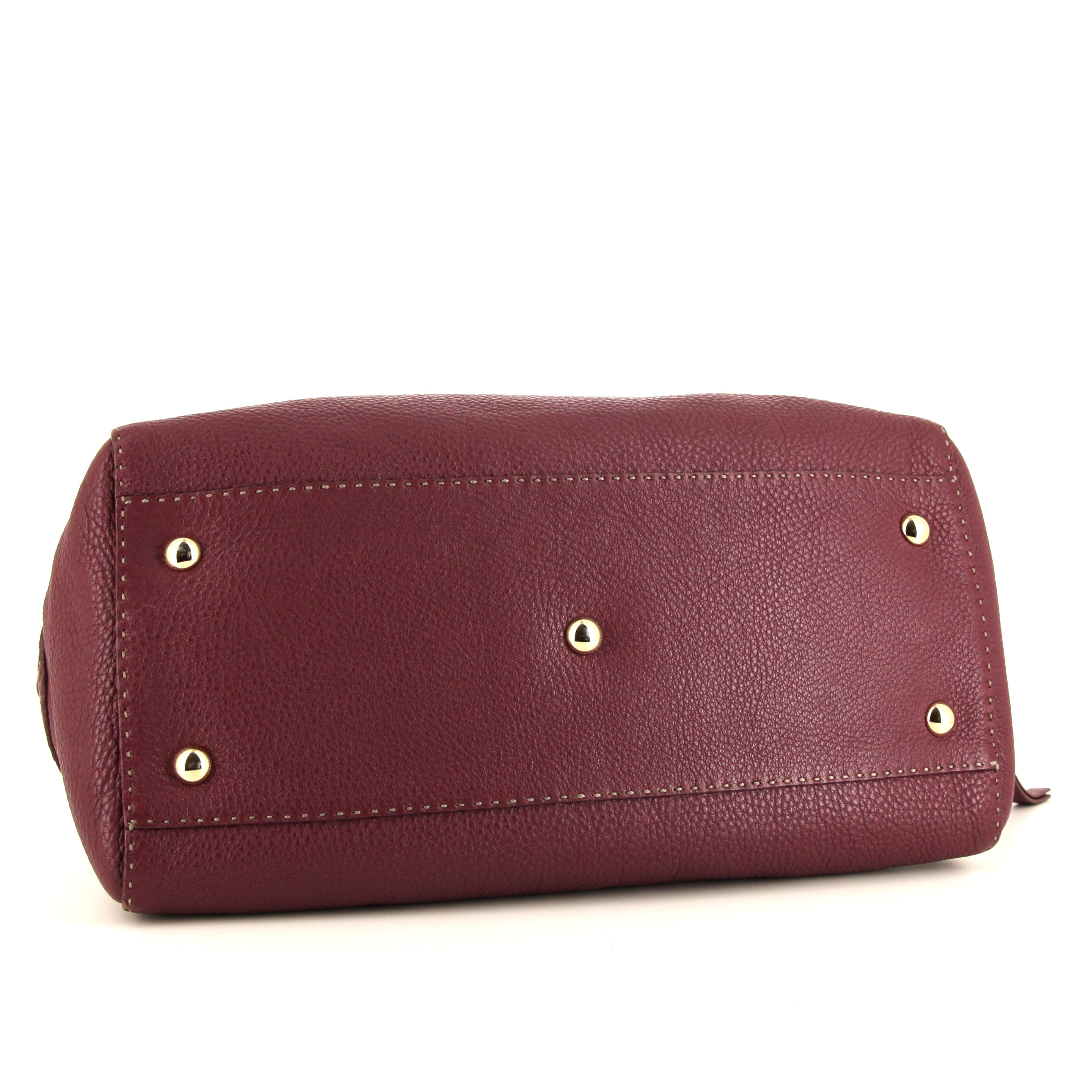 Sac à main Renaud Pellegrino en cuir grainé violet - Detail D4