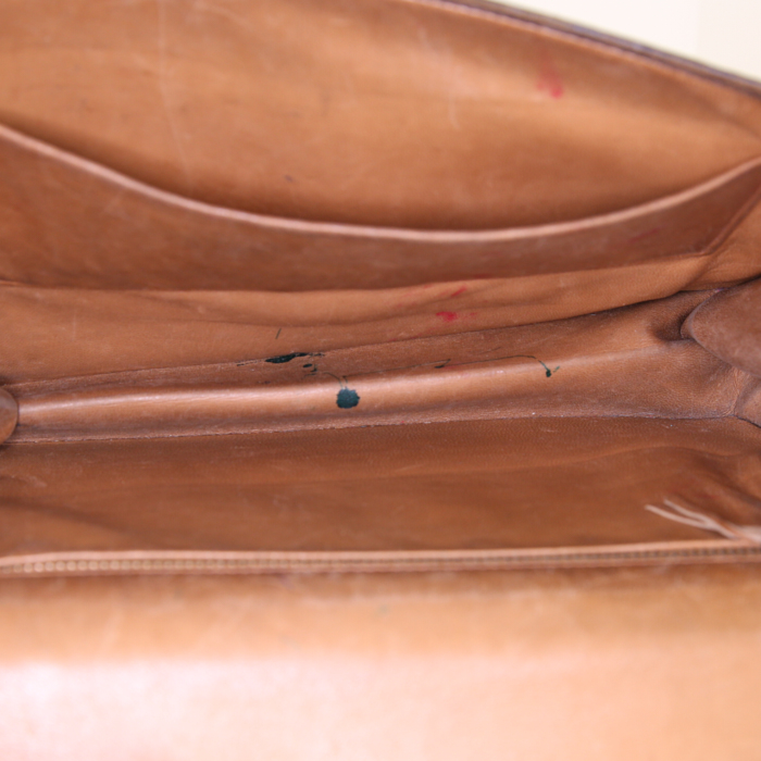 Hermès Sandrine shoulder bag in brown box leather - Detail D2