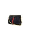 Gucci Ophidia shoulder bag in dark blue suede and black patent leather - 00pp thumbnail
