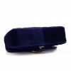 Gucci GG Marmont small model shoulder bag in blue quilted velvet - Detail D5 thumbnail