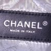 Borsa a spalla Chanel Mademoiselle in tela trapuntata blu scuro - Detail D4 thumbnail