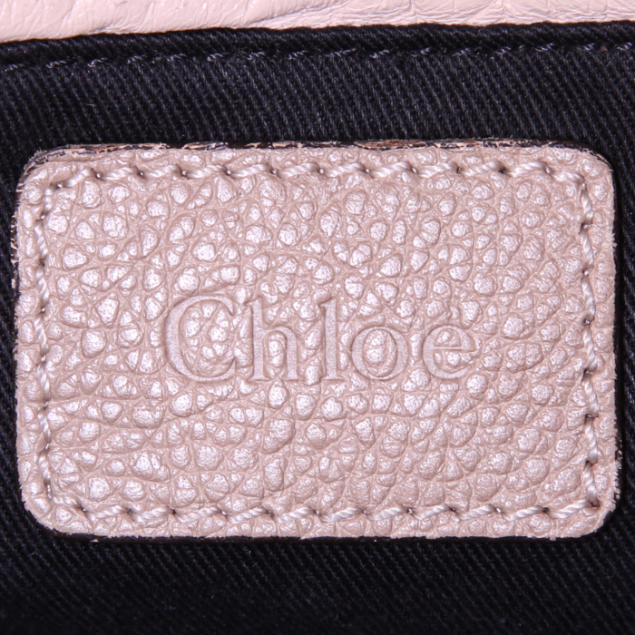 Borsa a tracolla Chloé Paraty modello piccolo in pelle beige - Detail D4