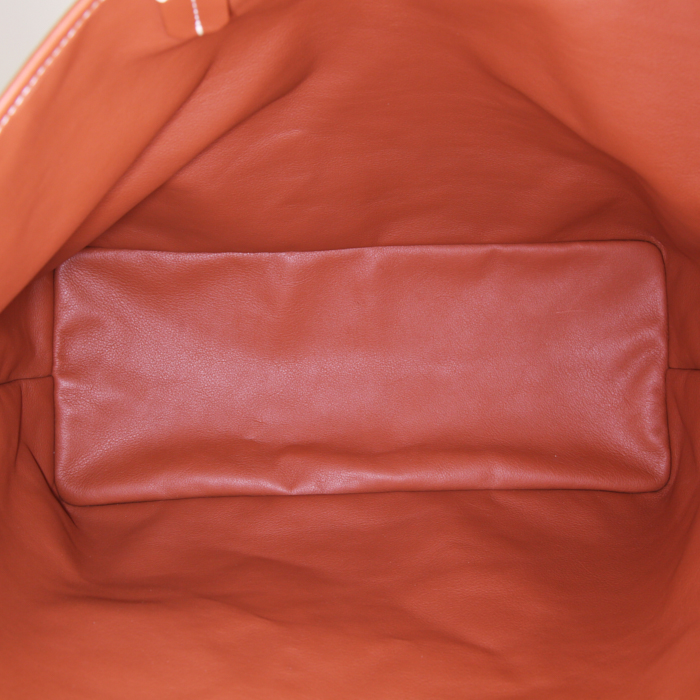 Goyard Anjou shopping bag in brown monogram canvas and brown leather - Detail D2