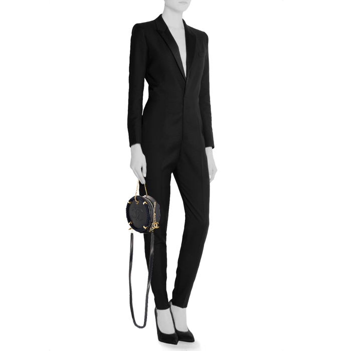 Borsa a tracolla Chanel Editions Limitées in pelle blu marino - Detail D1