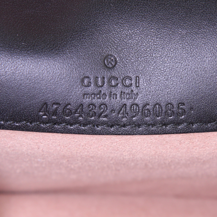 Sac bandoulière Gucci Dionysus mini en velours noir et cuir noir - Detail D3