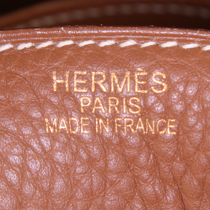 Hermes Birkin 35 cm handbag in gold togo leather - Detail D3