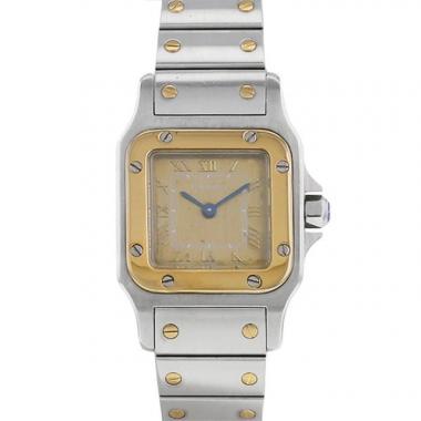 Cartier Santos Galbée watch in gold and stainless steel Circa  1990