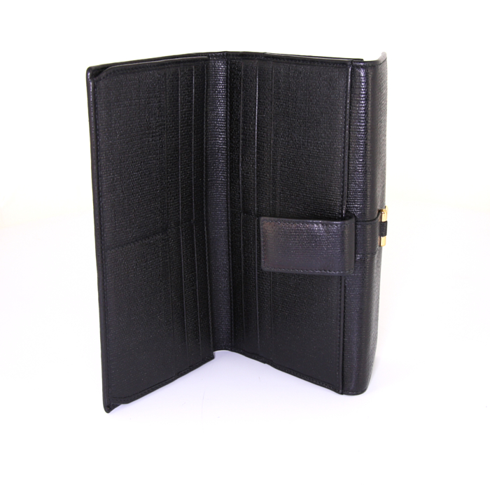 Billetera Saint Laurent en cuero negro - Detail D2
