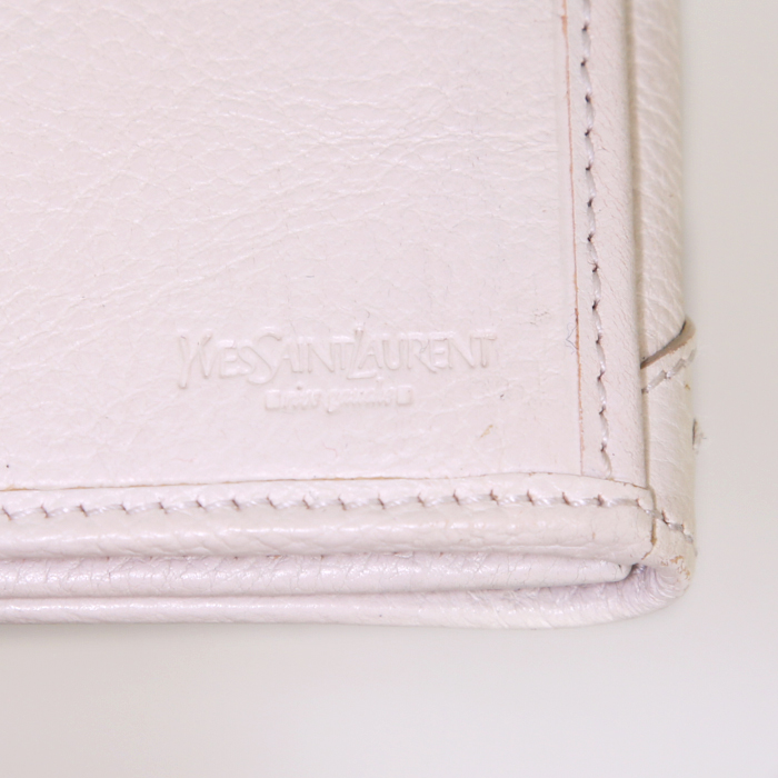 Portafogli Saint Laurent in pelle bianca - Detail D4