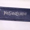 Yves Saint Laurent Muse Two handbag in navy blue leather and white canvas - Detail D3 thumbnail