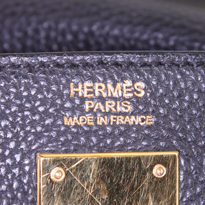 Sac à main Hermes Kelly 32 cm en cuir togo noir - Detail D4