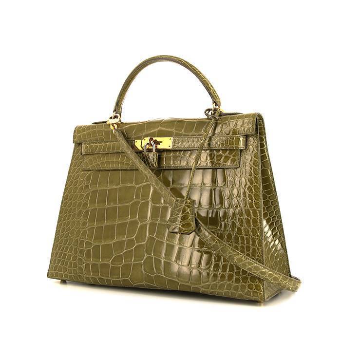 Kelly 32 crocodile handbag Hermès White in Crocodile - 29405788
